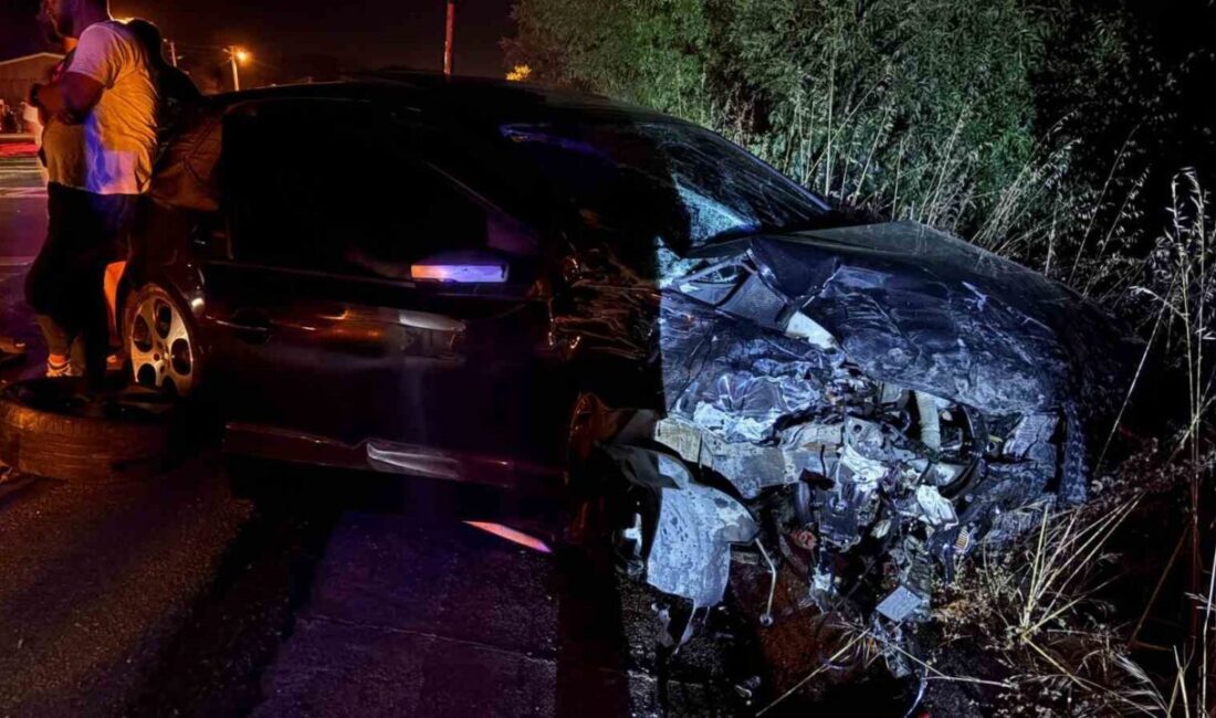 Sakarya’nın Hendek ilçesi D-100 karayolunda iki otomobilin kafa kafaya çarpıştığı