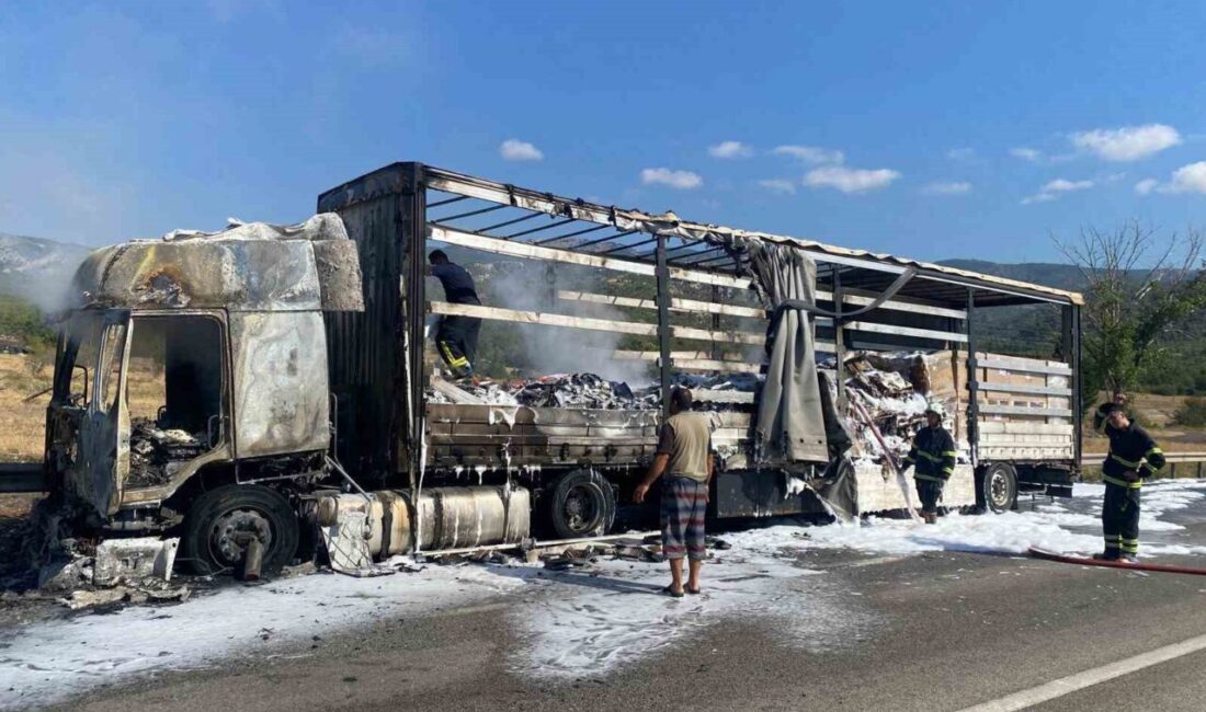 Kastamonu’nun Tosya ilçesinde şofben malzemesi yükle yabancı plakalı tırda çıkan