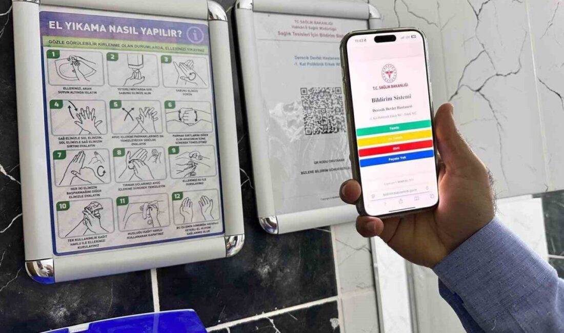 Hakkari’nin Derecek Devlet Hastanesi’nde QR kod temizlik uygulaması başladı. Sağlık