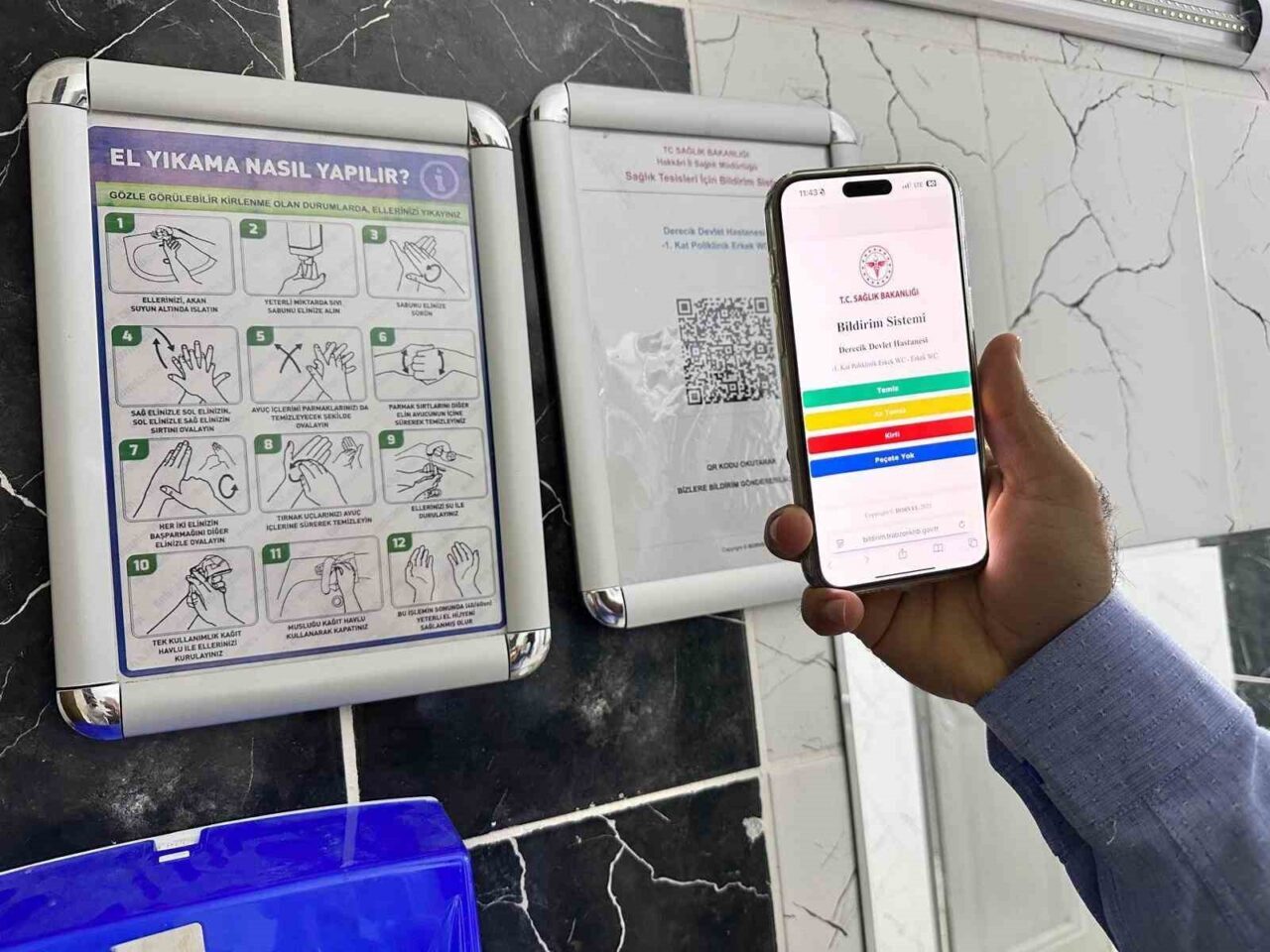 Hakkari’nin Derecek Devlet Hastanesi’nde QR kod temizlik uygulaması başladı. Sağlık