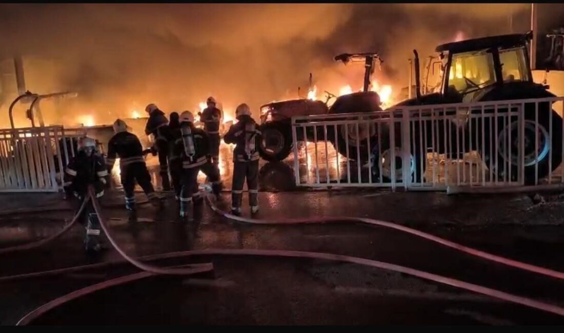 Diyarbakır gece yarası alevlerle aydınlandı: 3 dükkan, 22 traktör yandı Diyarbakır’ın merkez Kayapınar ilçesindeki Traktörcüler Sitesi’nde çıkan yangında 3 dükkan,