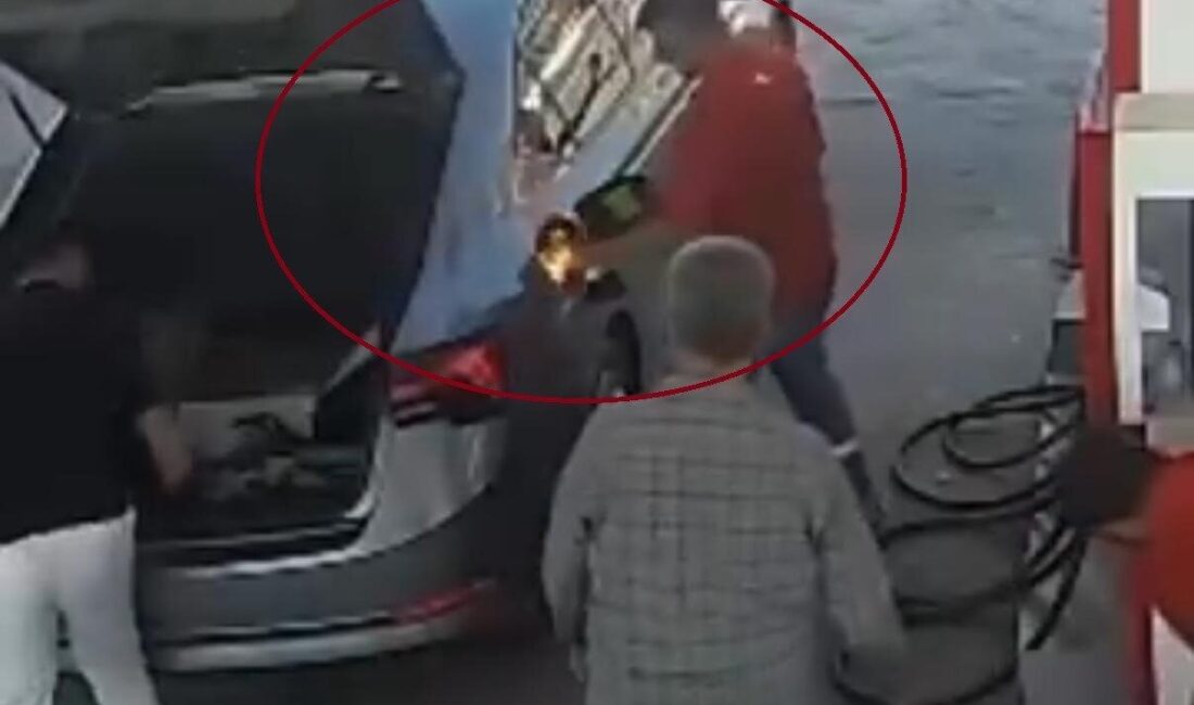 Diyarbakır’da akaryakıt istasyonunda facianın eşiğinden dönüldü. Bir otomobilin yakıt aldığı