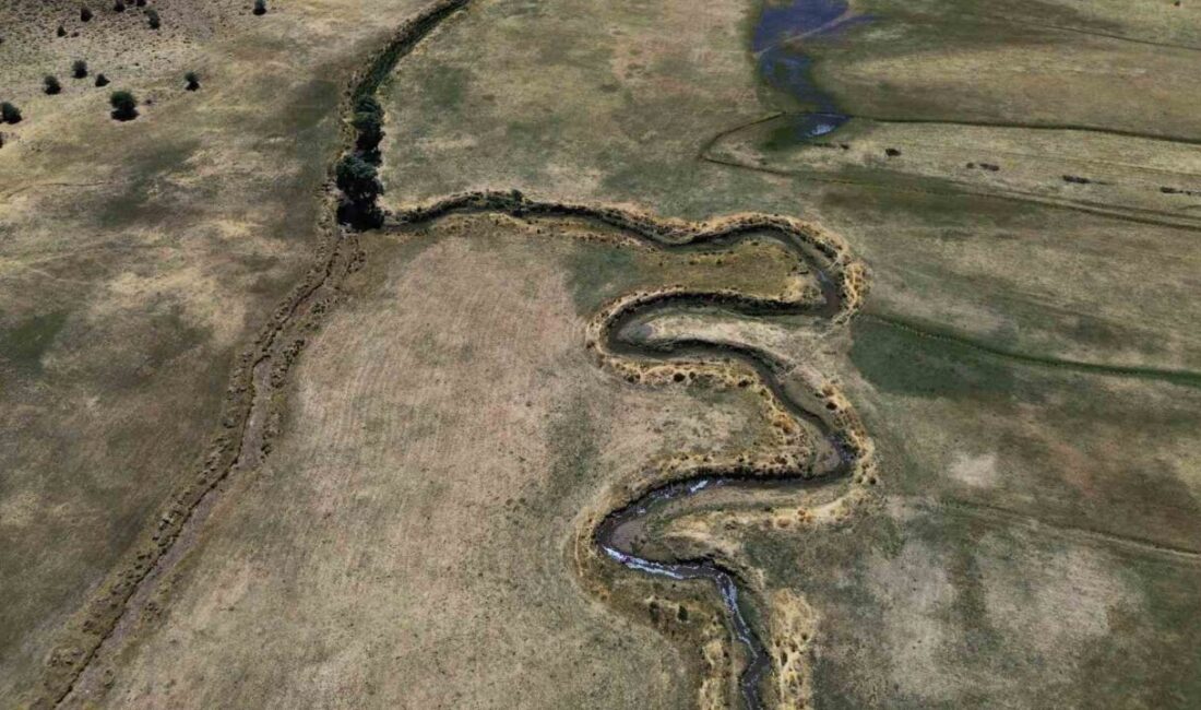 Bitlis’in doğa harikası Güzeldere Vadisi’ndeki menderesler, kurak geçen yaz mevsiminden