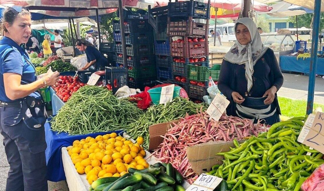 Aydın’ın Efeler ilçesinde belediye zabıta müdürlüğü ekipleri pazar yerlerinde fiyat
