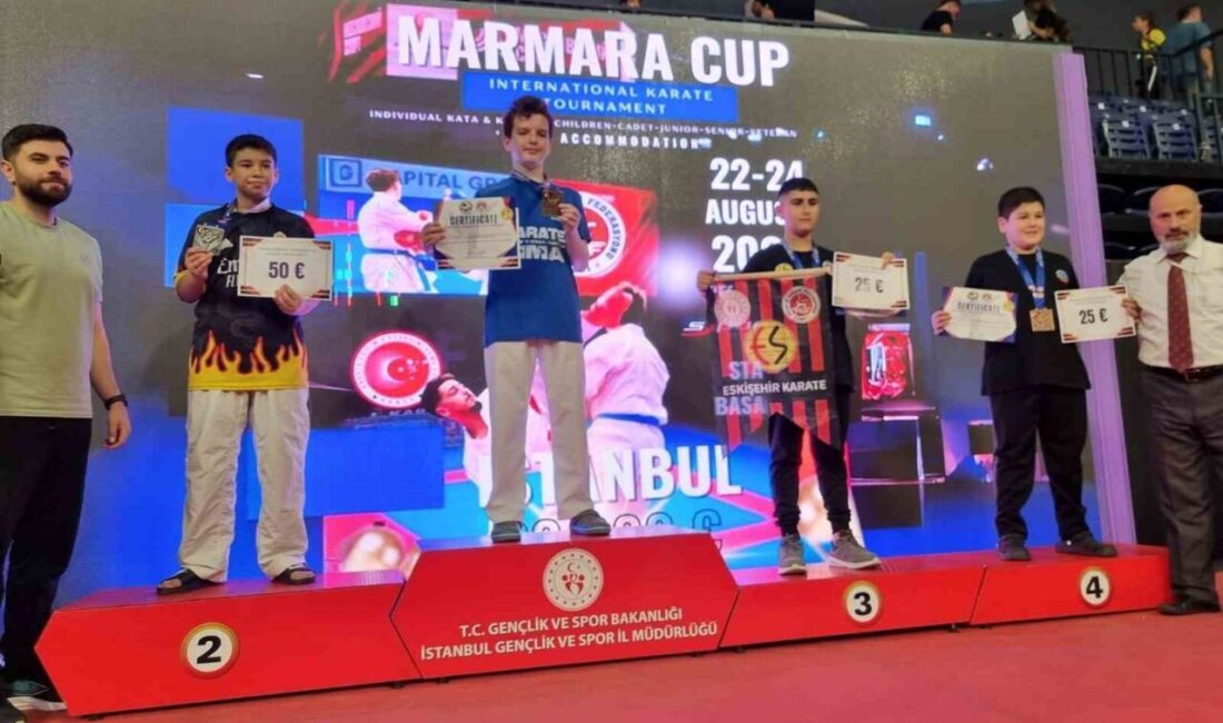 İzmir’in Aliağa ilçesinden genç karateci Ege Erpınar, Uluslararası Marmara Cup
