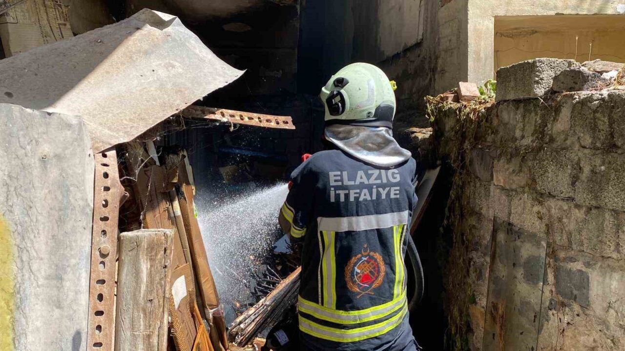 Elazığ’da bir binanın havalandırma boşluğunda çıkan ve paniğe neden olan