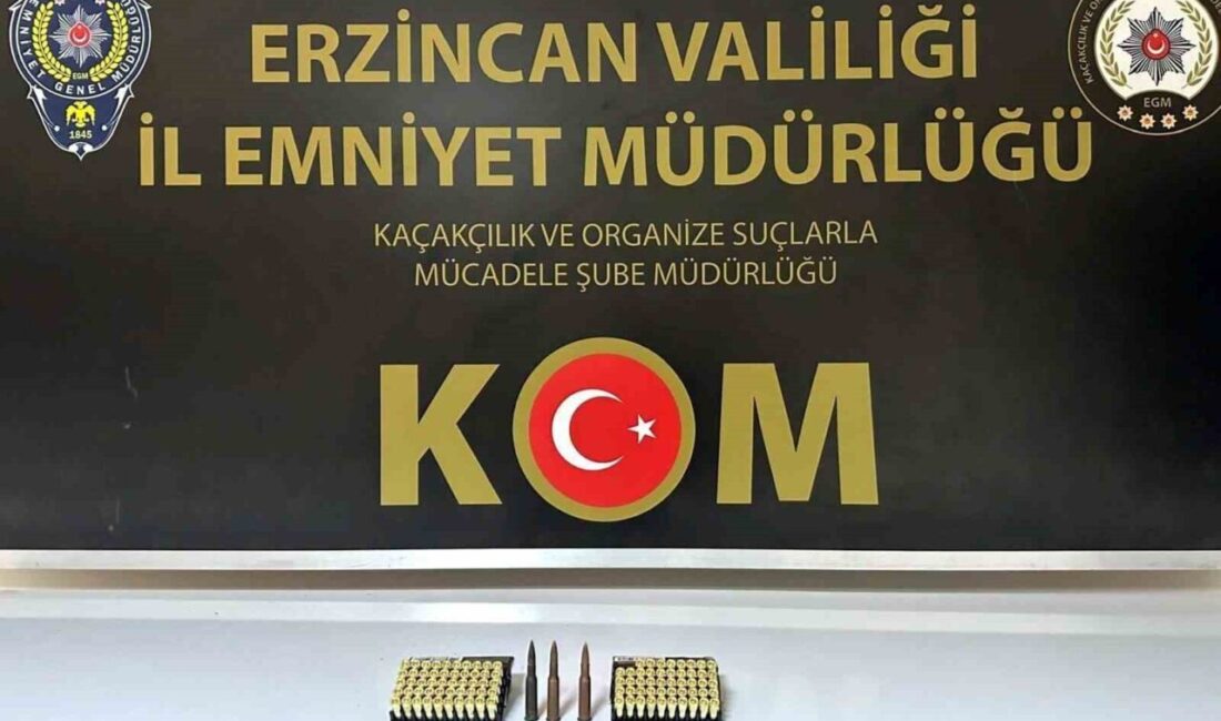 Erzincan’da 101 adet mermi ele geçirildi, 1 şüpheli gözaltına alındı.