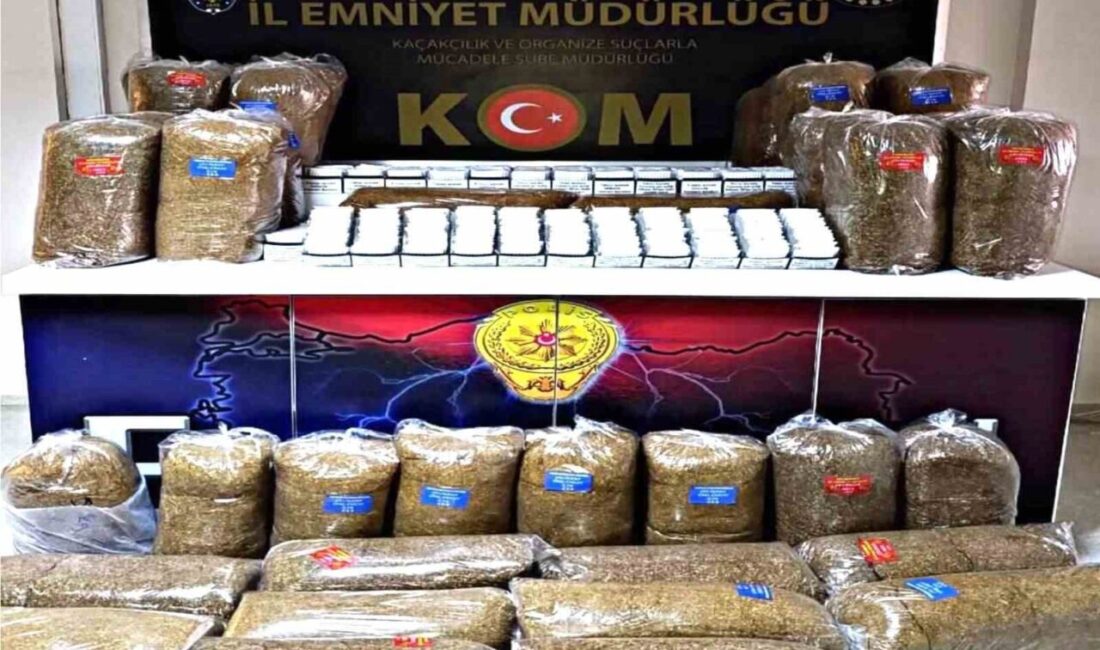 Erzincan’da uygulama noktasında durdurulan otobüste 480 paket kaçak tütün ele