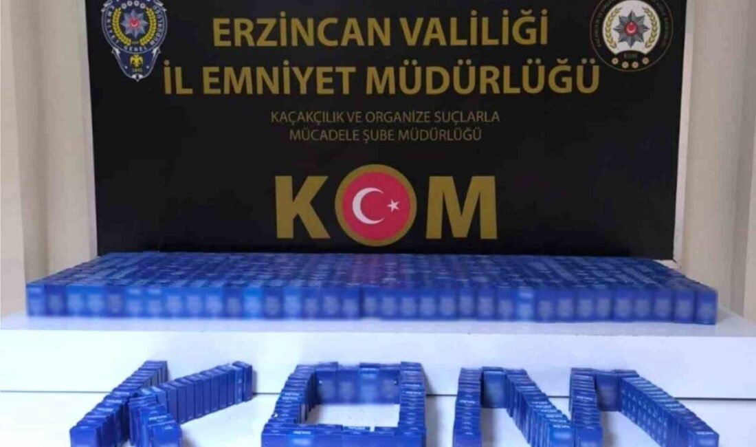 Erzincan’da bin paket (20 bin dal) doldurulmuş makaron ele geçirildi.