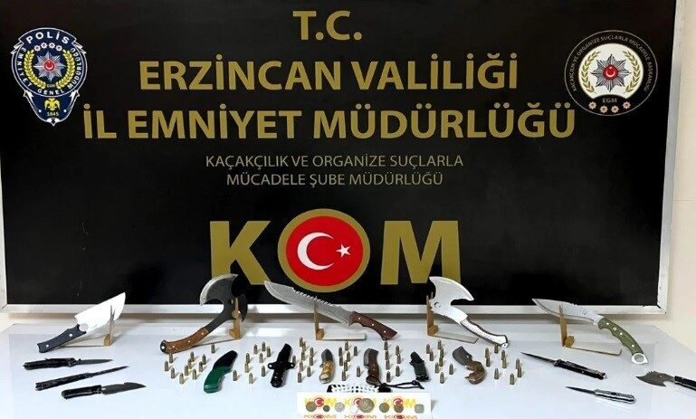 Erzincan’da Kaçakçılık ve Organize Suçlarla Mücadele Şube Müdürlüğü ekiplerince yapılan