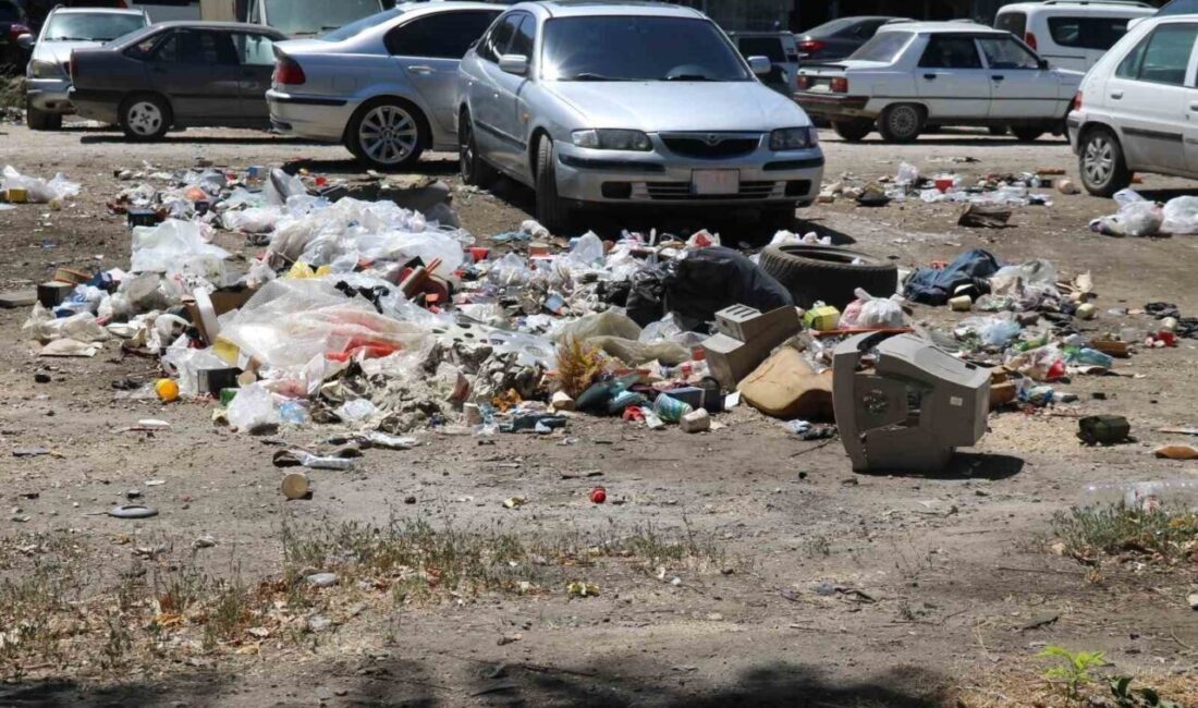 Eskişehir Küçük Sanayi Sitesi’nde boş alana atılan çöpler çevre kirliliğine