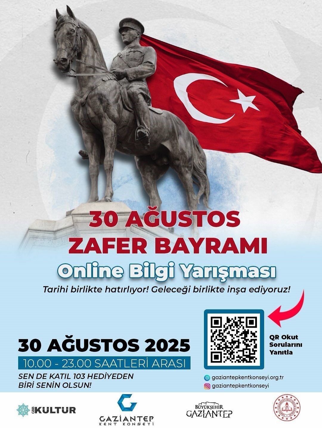 Gaziantep Kent Konseyi koordinasyonuyla 30 Ağustos Zafer Bayramı’na özel online