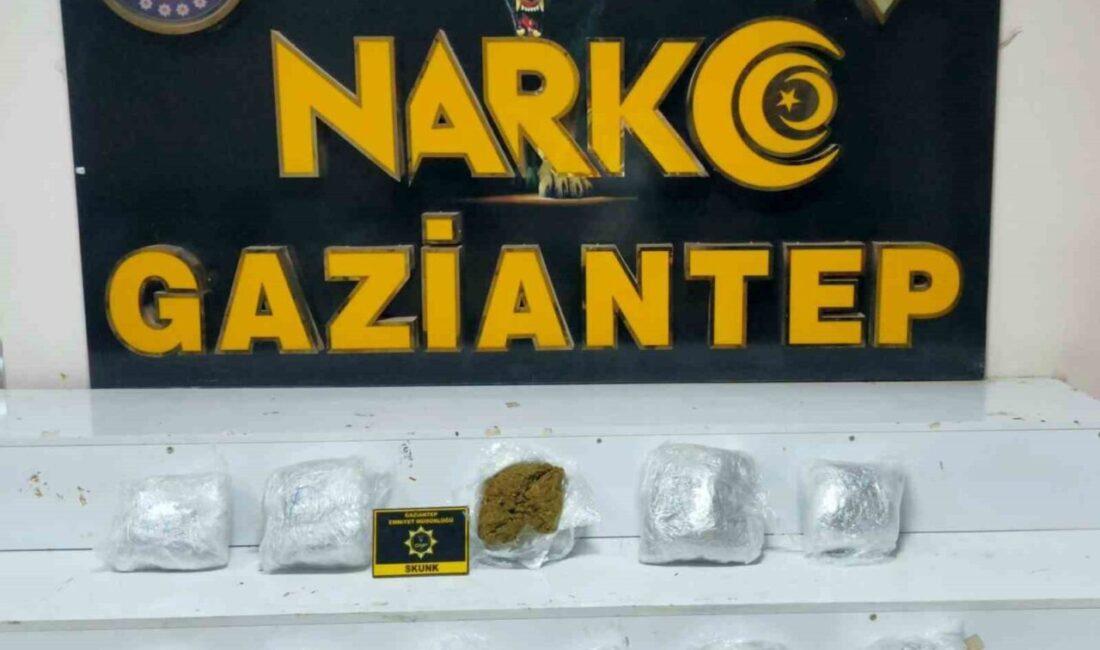 Gaziantep’te polis ekiplerince narkotik suçlarla mücadeleye yönelik yapılan operasyonda 5