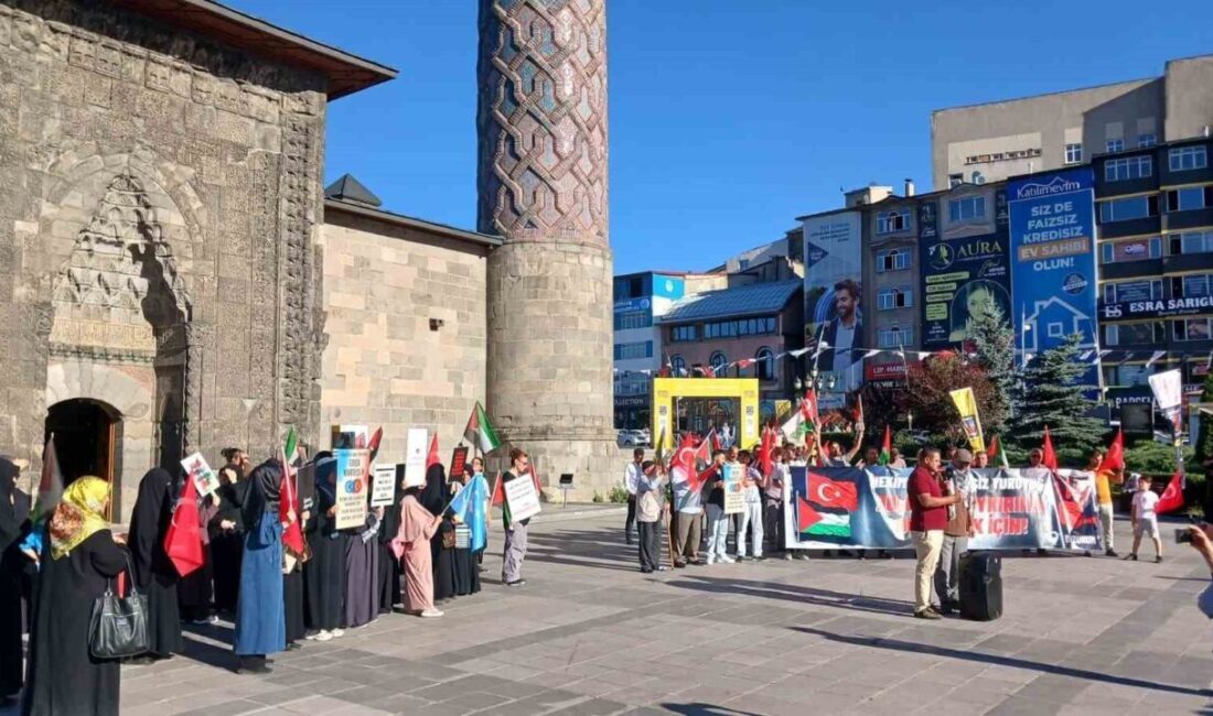 Erzurum’da 93. haftadır kesintisiz olarak, İsrail’in Gazze’ye yönelik saldırılarını protesto