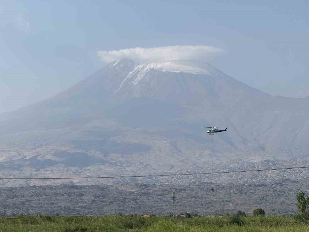 Iğdır’da, Ağrı Dağı eteklerinde Türkiye Elektrik İletim A.Ş. (TEİAŞ) tarafından