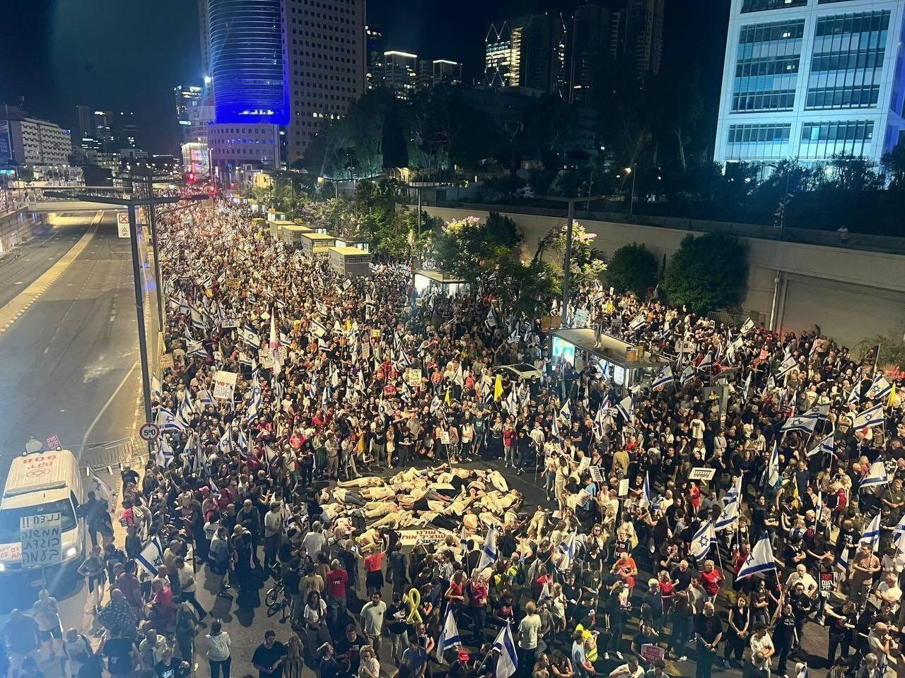 İsrail hükümetinin Gazze Şeridi’ni işgal planına tepki olarak protesto gösterisi