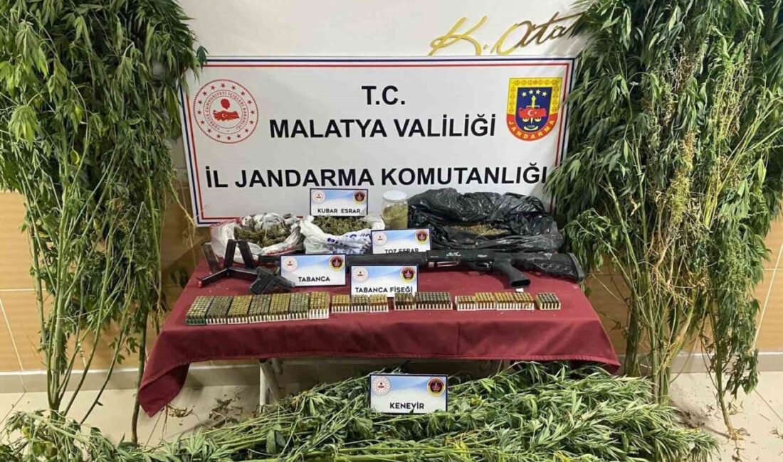 Malatya’da jandarma ekipleri tarafından düzenlenen uyuşturucu operasyonunda 550 gram esrar