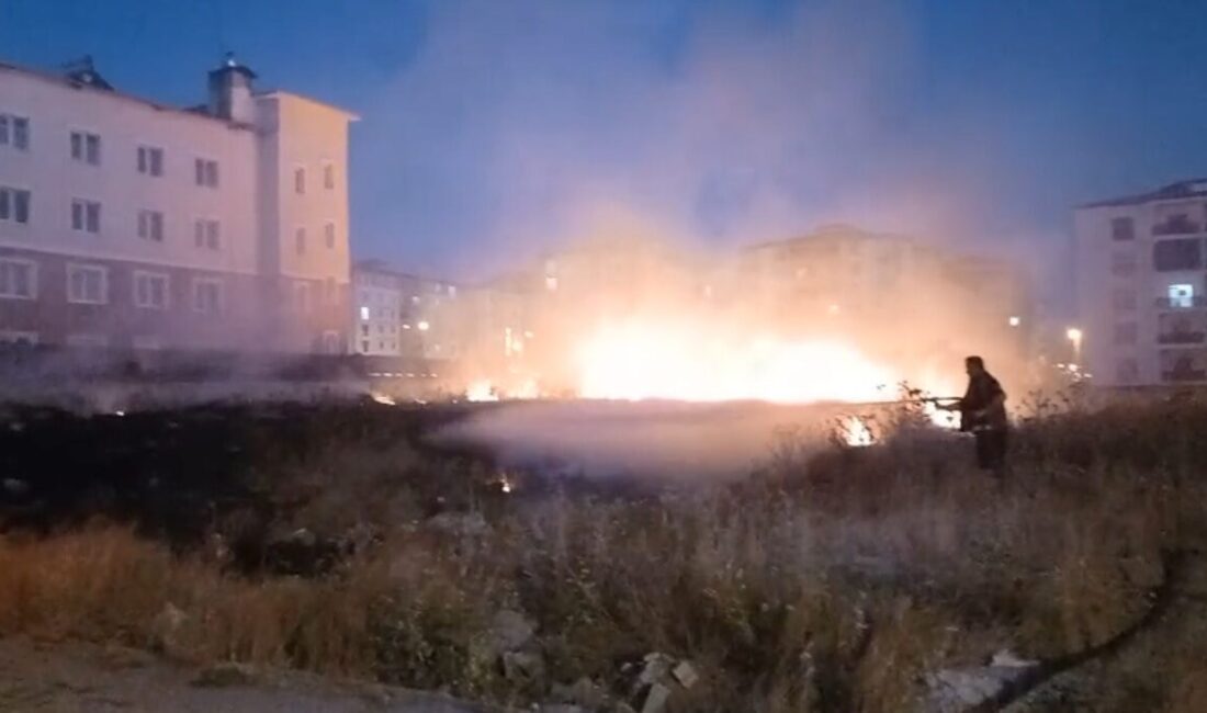 Kars’ta çıkan anız yangını korkuttu. Kent merkezinde konutların ortasındaki boş