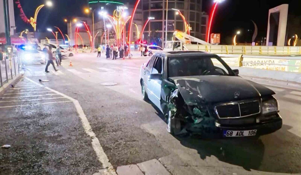 Aksaray’da alkollü olarak direksiyon başına geçen sürücü, bir başka otomobile