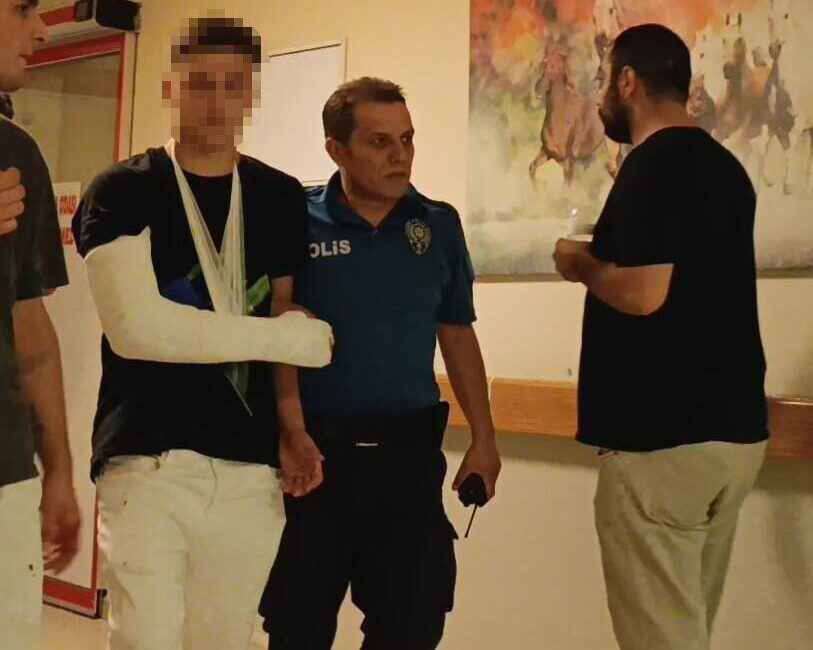 Bursa’nın İnegöl ilçesinde iddiaya göre kız arkadaşına laf atan şahısla