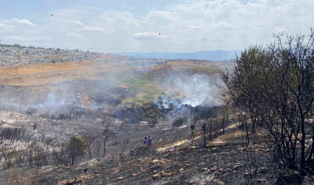 Kocaeli’nin Derince ilçesinde ağaçlık alanda çıkan yangın, yaklaşık 2 saatlik