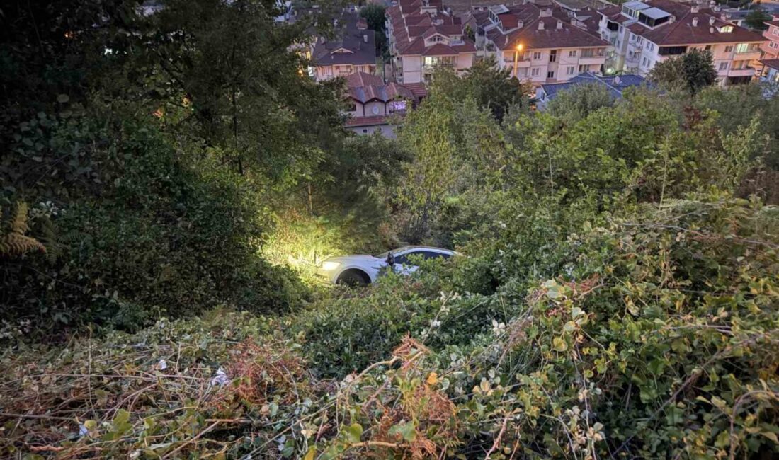 Sakarya’nın Serdivan ilçesinde sürücüsünün kontrolünden çıkan otomobil, şarampole devrildi. Sürücü