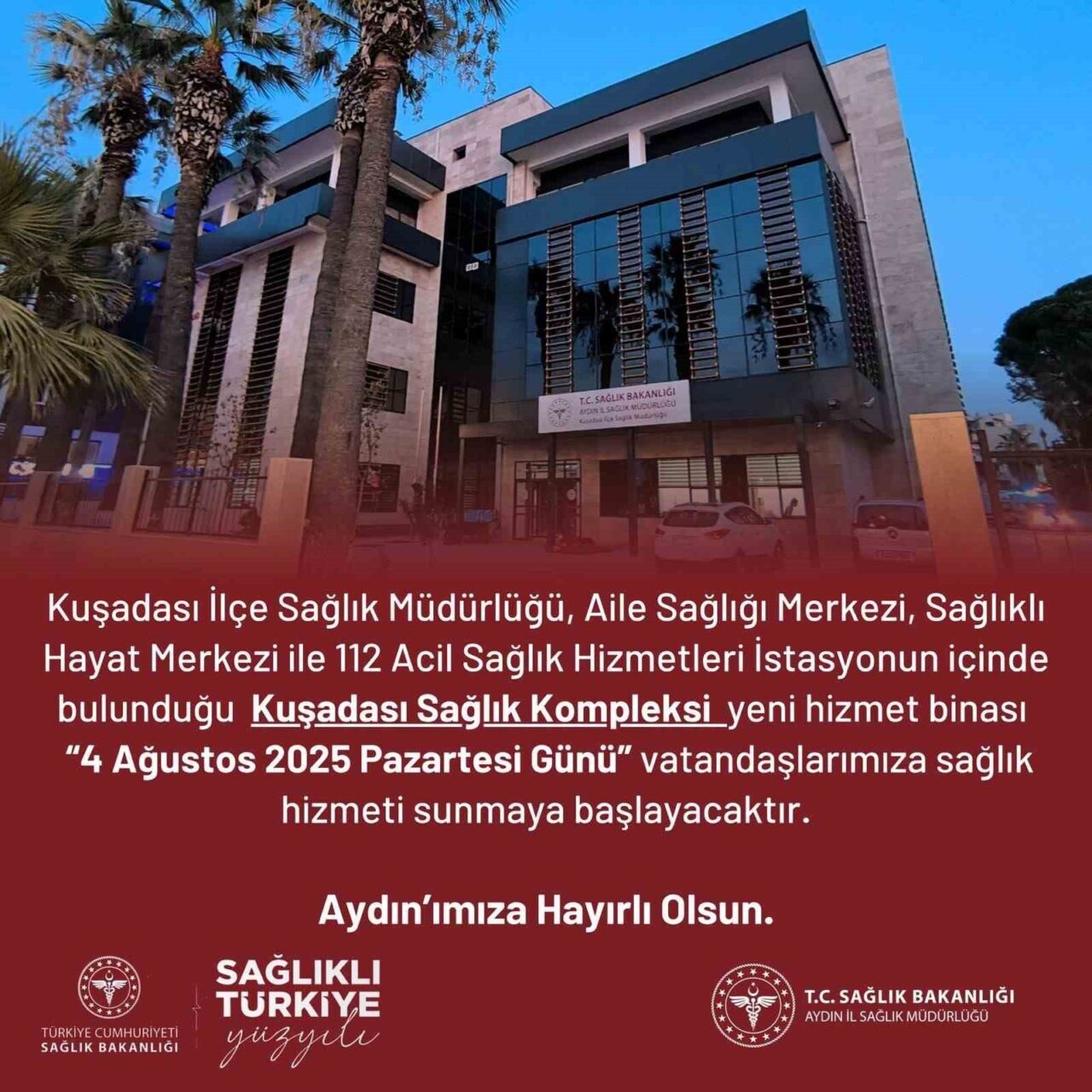 Aydın’ın Kuşadası ilçesinde sağlık hizmetlerinin kalitesini artırmak amacıyla yapımı tamamlanan