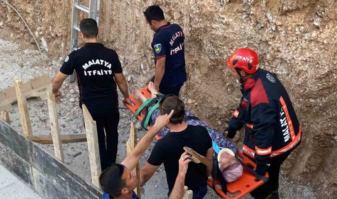 Malatya’nın Yeşilyurt ilçesinde inşaat alanına düşen 1 kişi, itfaiye ekiplerince