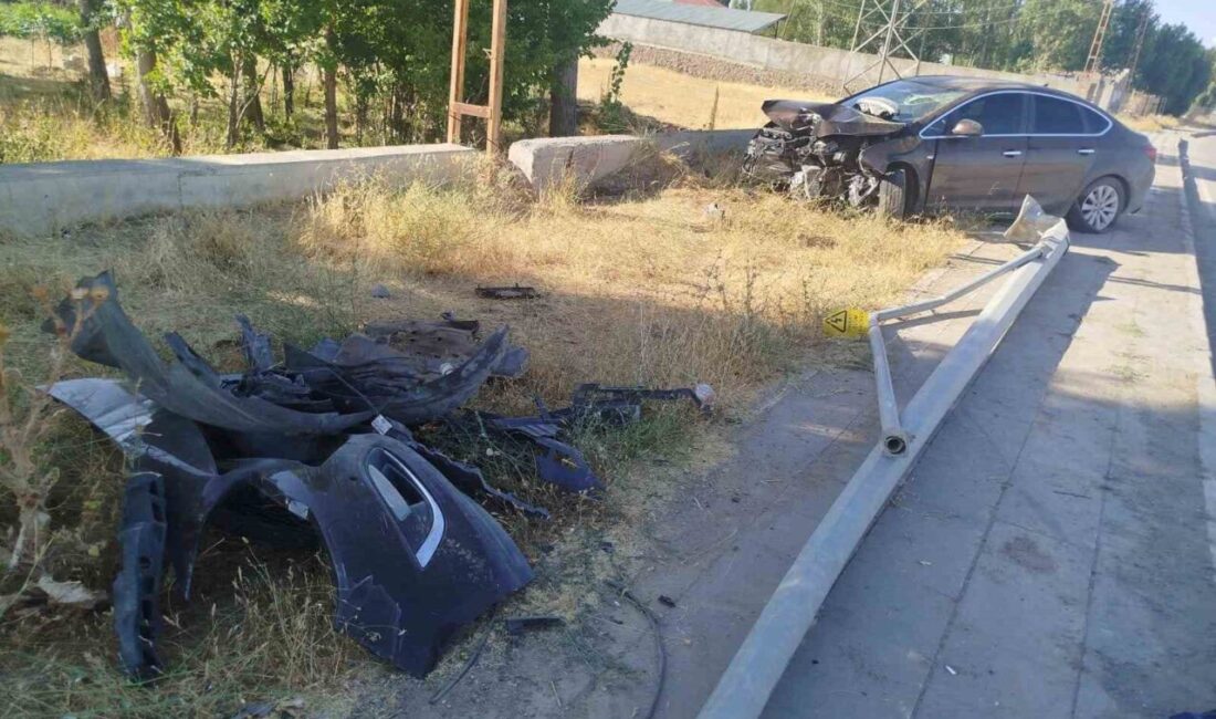 MUŞ (İHA) – Muş’un Malazgirt ilçesinde kontrolden çıkan otomobilin direğe