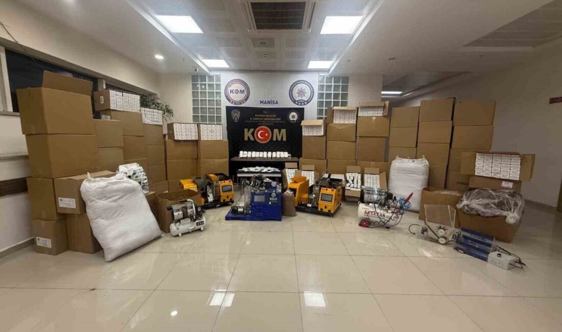 Manisa’nın Turgutlu ilçesinde düzenlenen kaçak tütün operasyonunda çok sayıda doldurulmuş