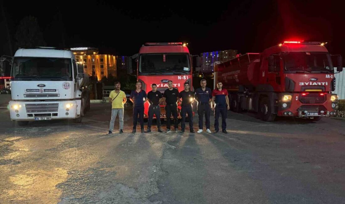 Diyarbakır’ın Lice ilçesinde meydana gelen örtü yangınına müdahale çalışmalarına Mardin