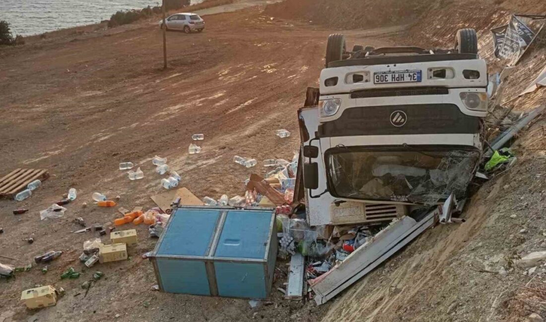 Balıkesir’in Bandırma ilçesinden Erdek yönüne seyir halinde olan bir market