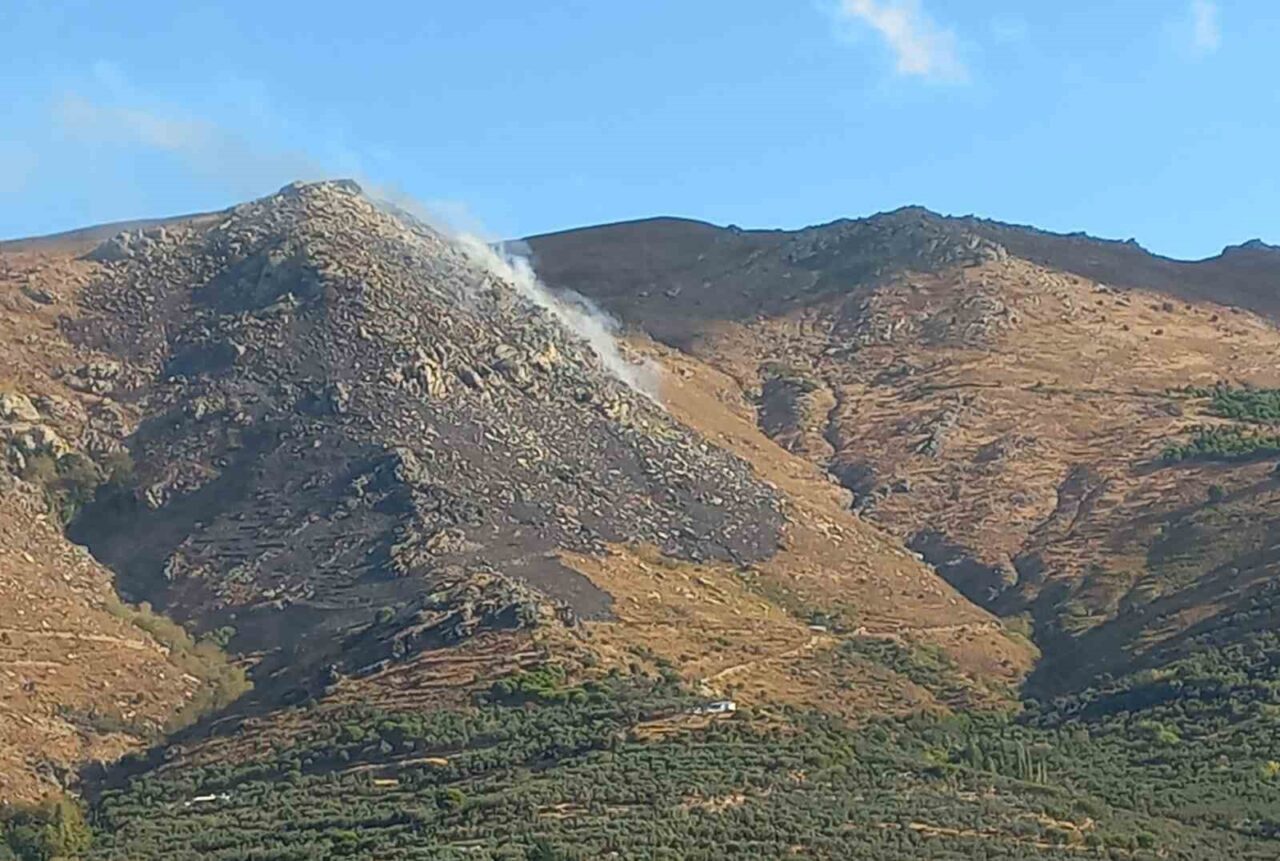 Marmara Adası’nda bu sabah kontrol altına alınan yangının rüzgar sebebiyle