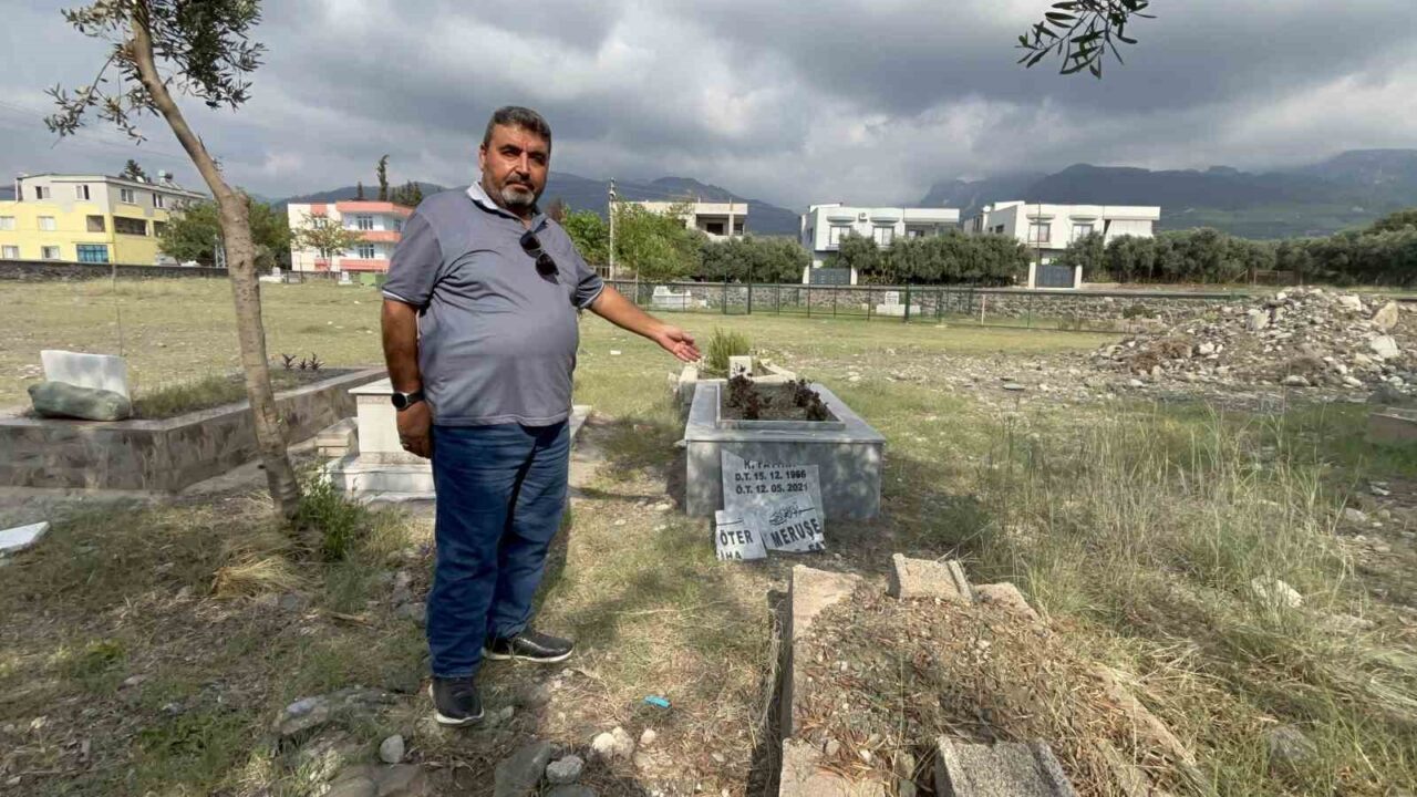 Hatay’da geçtiğimiz günlerde zarar verilen 13 mezara akli dengesi bozuk