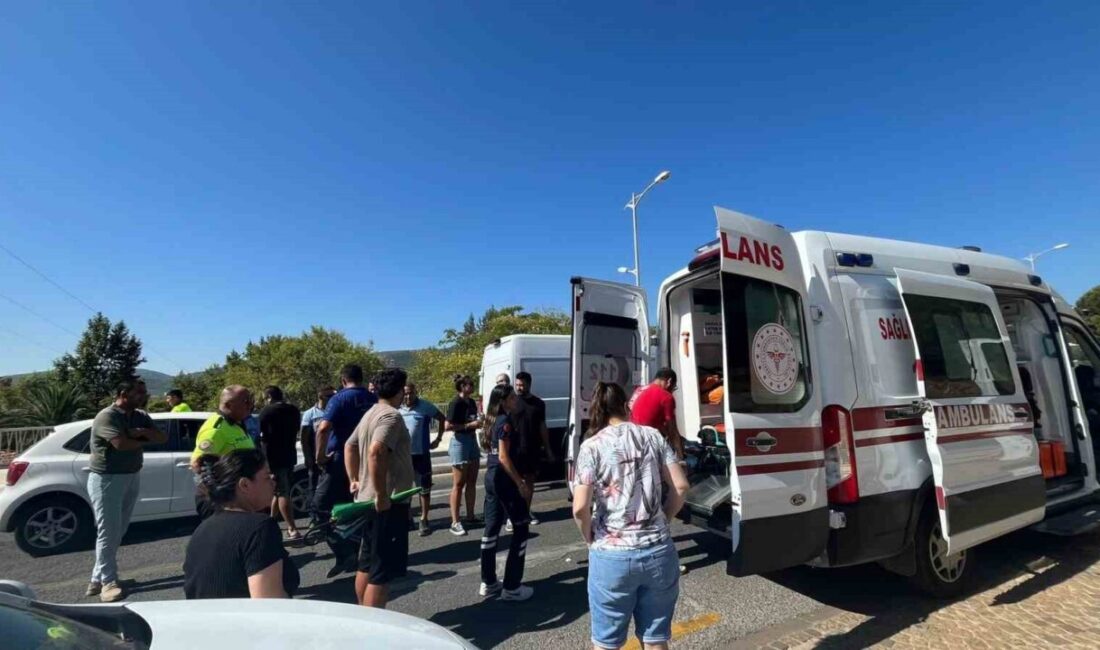 Menteşe Abdi İpekçi Caddesi’nde seyir halindeki minibüsün çarptığı kadın yaralandı.