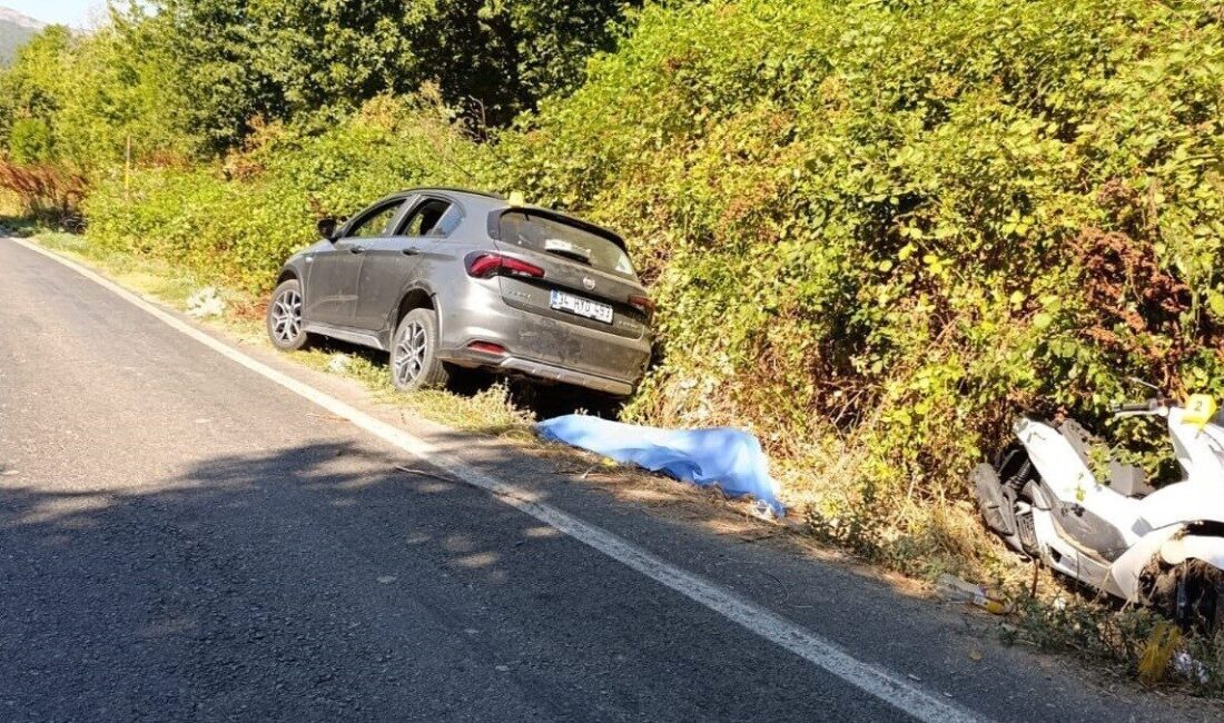 İzmir’in Ödemiş ilçesine motosikletle gezmeye gelen karı-koca, geçirdikleri trafik kazası