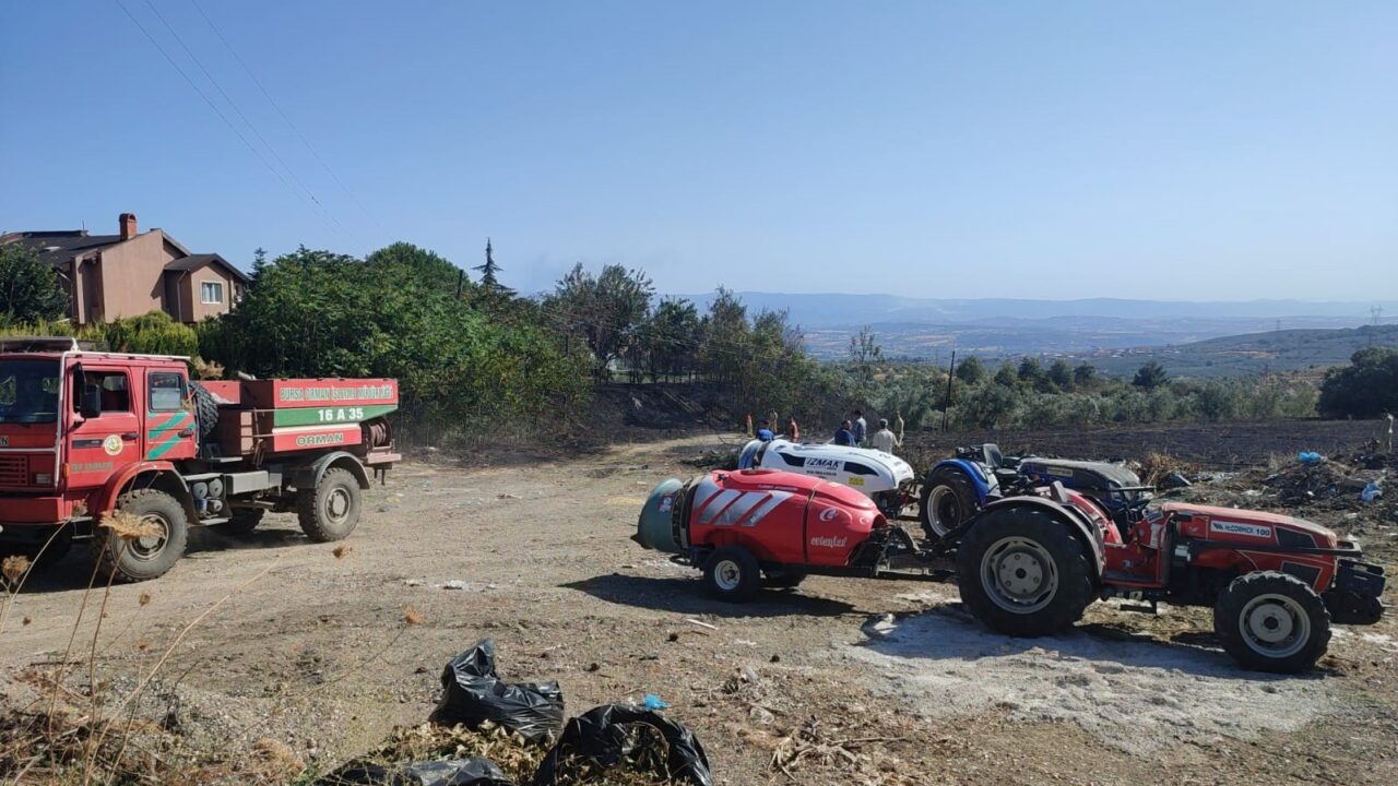 Mudanya Mürsel Mahallesi’nde çöplüğe dökülen atıklardan çıkan yangın, rüzgarın da
