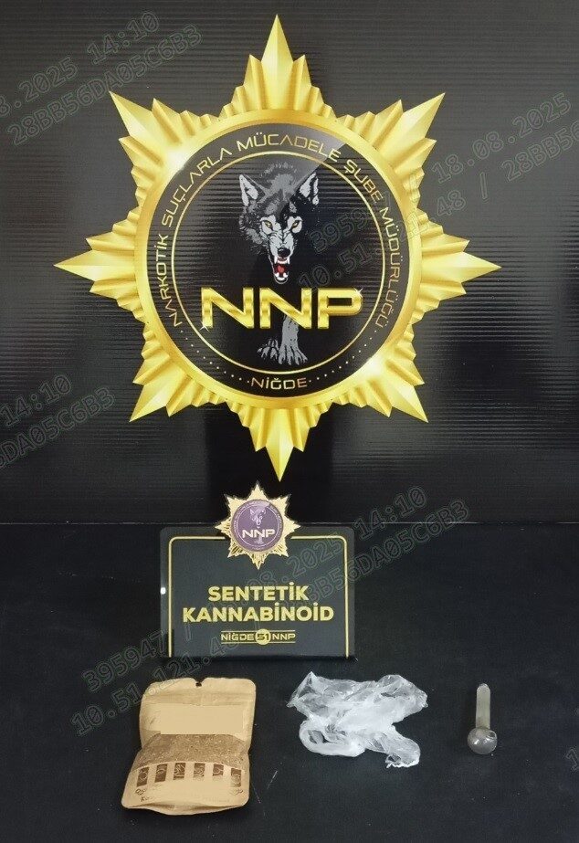 Niğde’de polis ekipleri tarafından yapılan çalışmalarda çeşitli uyuşturucu madde ele