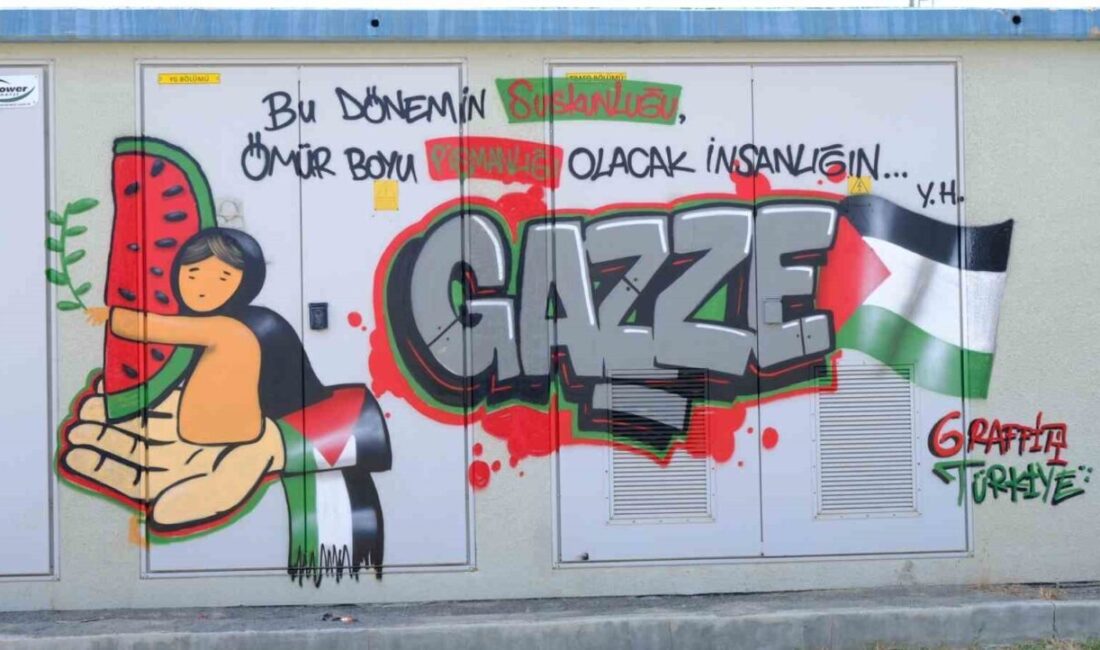 Kahramanmaraş’ın Onikişubat ilçesinde gri trafolar, Filistin’de yaşanan insanlık dramına karşı