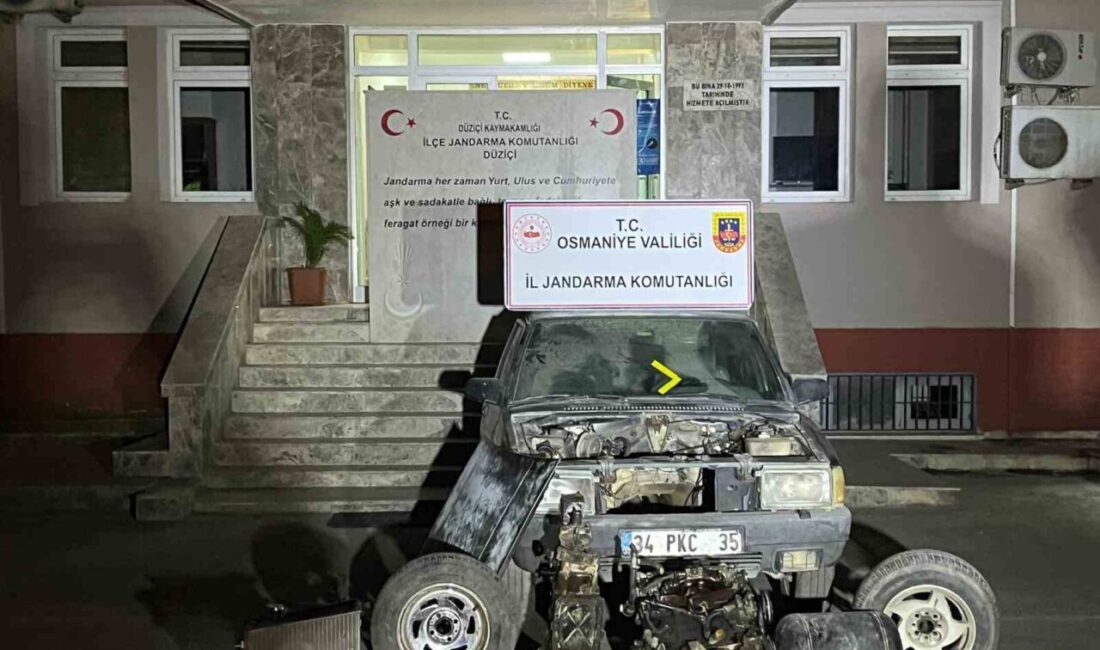 Osmaniye’nin Düziçi ilçesinde çalınan otomobil, Jandarma Suç Araştırma Timleri (JASAT)