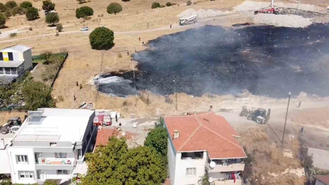 Balıkesir’de otluk alanda çıkan ot yangını kısa sürede kontrol altına