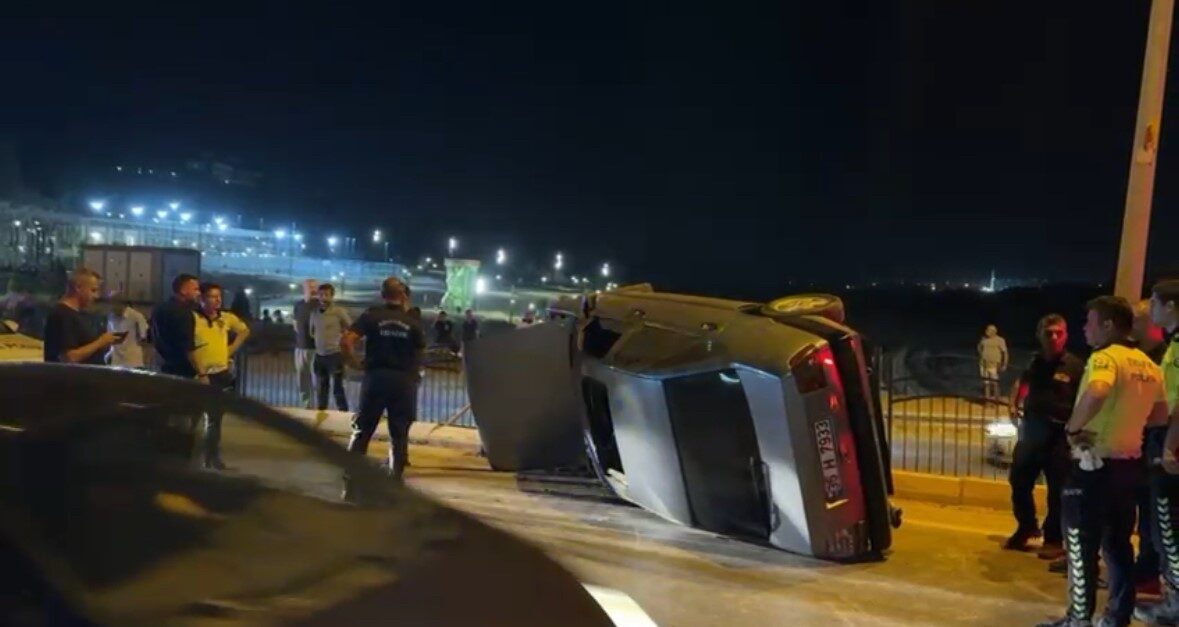 Adıyaman’da kontrolden çıkan bir otomobilin takla atması sonucu 1 kişi