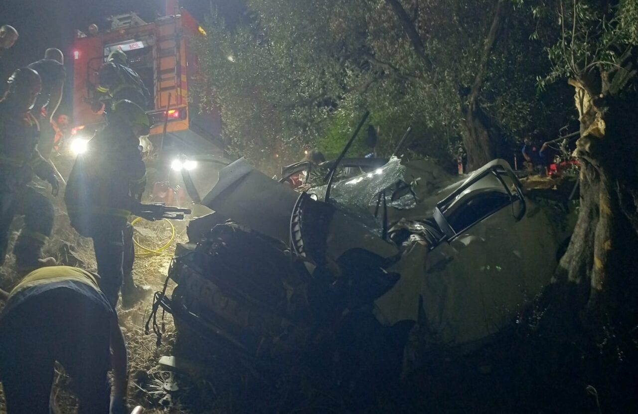 Aydın’ın Çine ilçesinde sürücüsünün direksiyon hakimiyetini kaybettiği otomobil yol kenarındaki