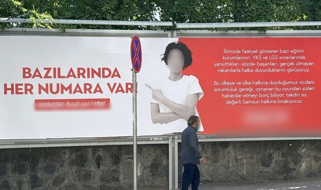 Samsun’daki özel eğitim kurumları arasındaki rekabet, şehir billboardlarına taşındı. Bir