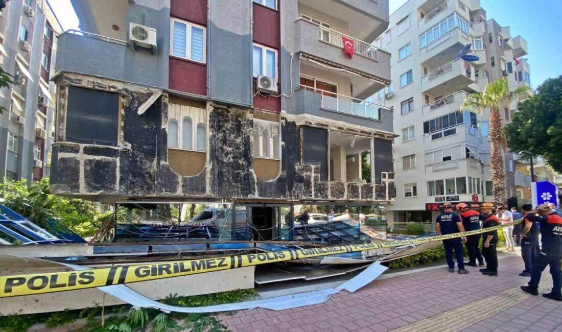 Antalya’da özel bir laboratuvarın dış cephe kaplaması sabahın erken saatlerinde