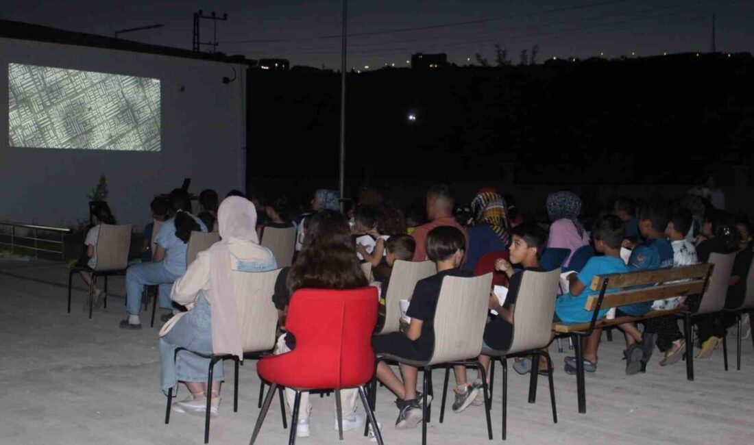 Elazığ’ın Palu ilçesinde çocuklar için düzenlenen açık hava sinema etkinliği