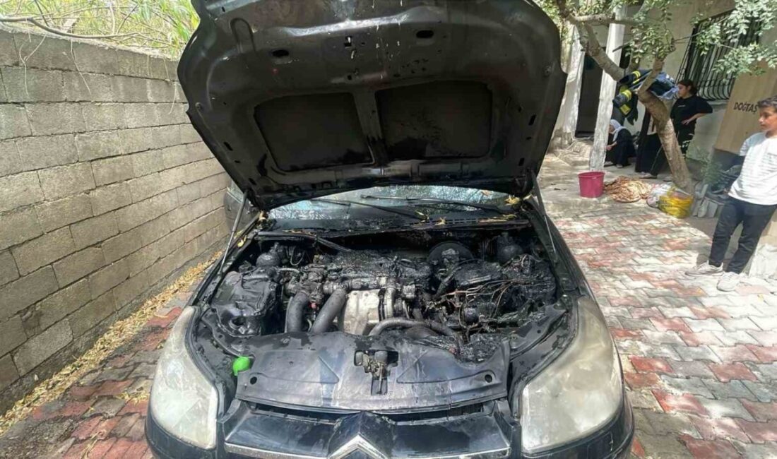 Van’ın İpekyolu ilçesinde park halindeki bir otomobilin motor kısmında yangın