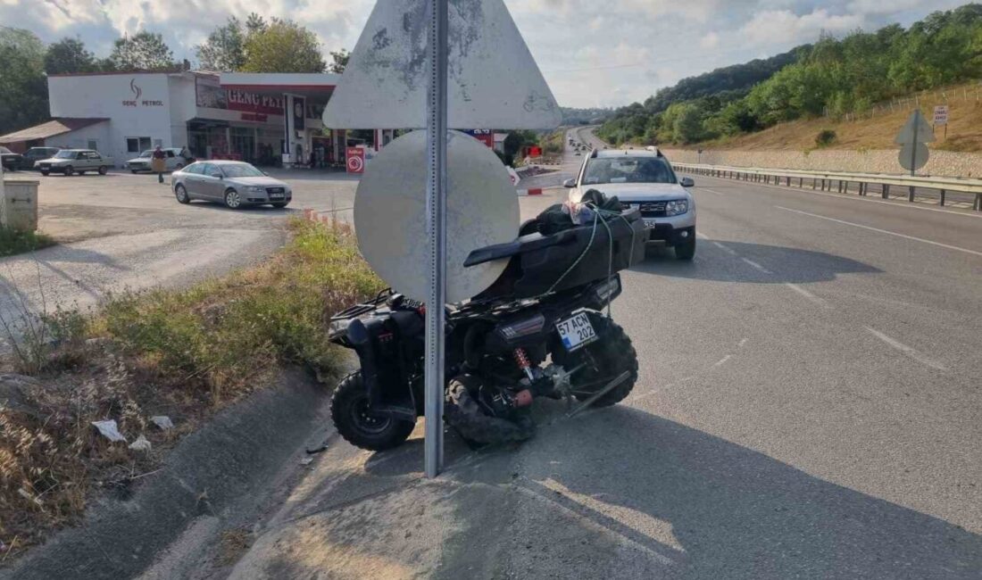 Sinop’ta polisin “dur” ihtarına uymayan otomobil, yaşanan kovalamaca sırasında ATV’ye