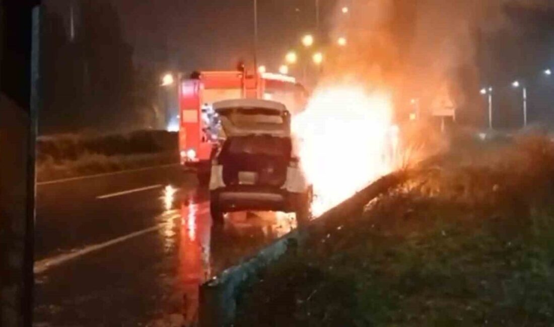 Rize’de ailesiyle beraber hareket halinde olan aile hekiminin aracı seyir