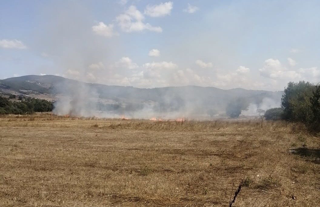Samsun’un Kavak ilçesinde çıkan anız yangını, ormanlık alana sıçramadan söndürüldü.